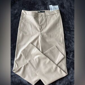 Zara Cream High-Waisted Pants